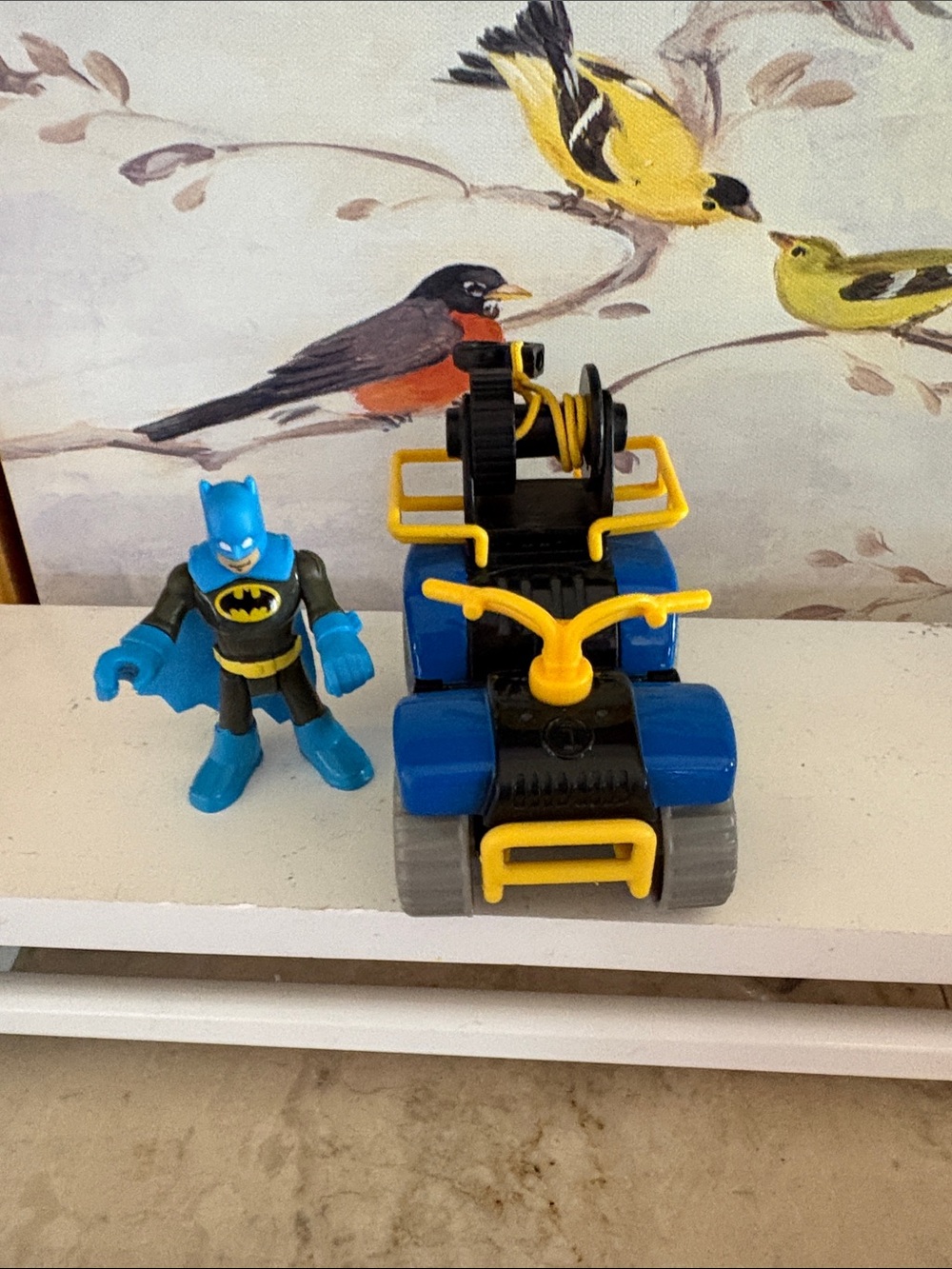 Batman Blue and Yellow ATV Vehicle with Blue Batman Figure